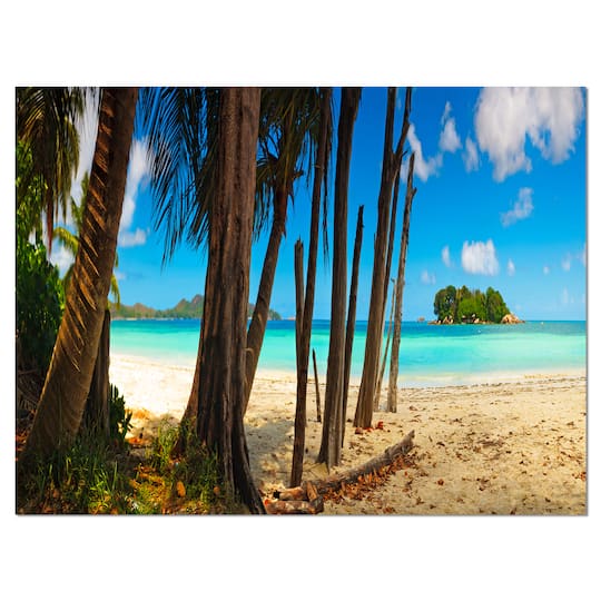 Designart - Praslin Island Tropical Beach Panorama